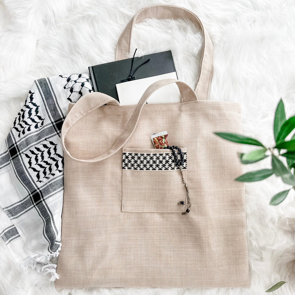 Tatreez Tote Bag - Hand Embroidered Tatreez Tote