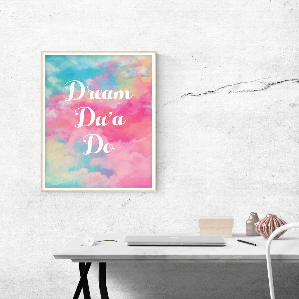 Inspirational Islamic wall art for girl's room