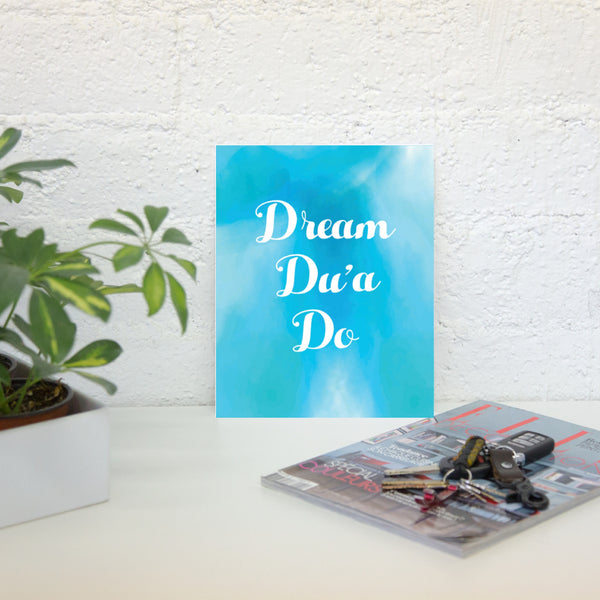 Motivational Islamic Wall Art - Dream Dua Do (Blue)