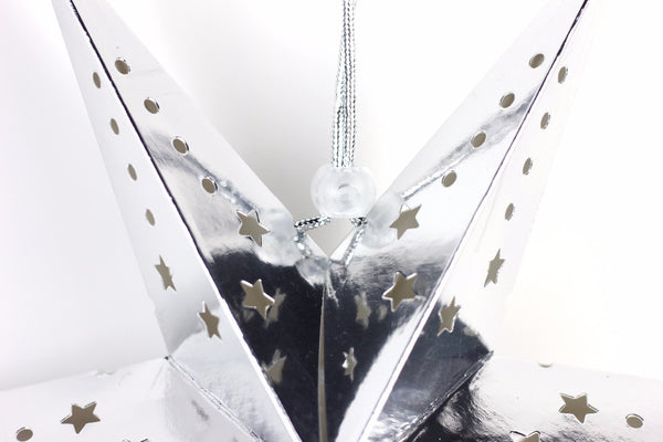 Small Star lantern - Silver paper lantern 12inch