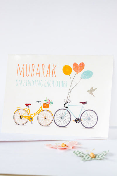 "Mubarak on Finding each other" greeting card for Muslim couples