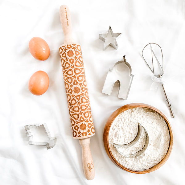 Islamic geometric pattern rolling pin