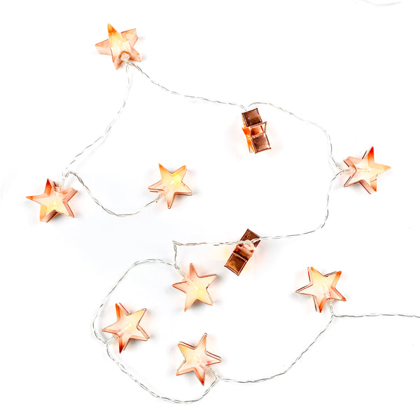 Rose gold star string light