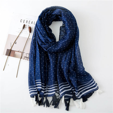 Polka Dot Scarf - Blue | Polka Dot Hijab