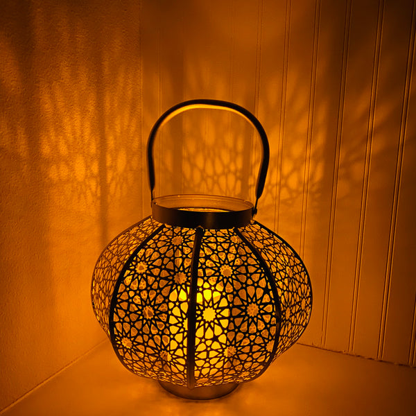 Qamar Metal Lantern - Rose Gold