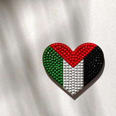 Diamond Art Kit - Palestine Flag Heart Acrylic Magnet