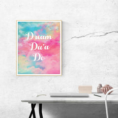 Motivational Islamic Wall Art - Dream Dua Do (Pink)