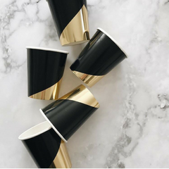 Black and Gold Colorblock Paper Cup