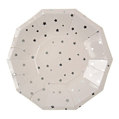 Sparkle Silver Foil Star Plate - Islamic Party Plates