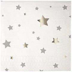 Sparkle Silver Foil Star Napkin - Islamic Party Napkins