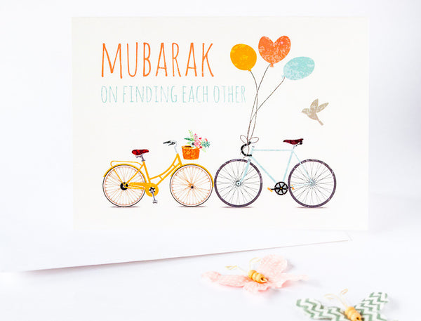 "Mubarak on Finding each other" greeting card for Muslim couples