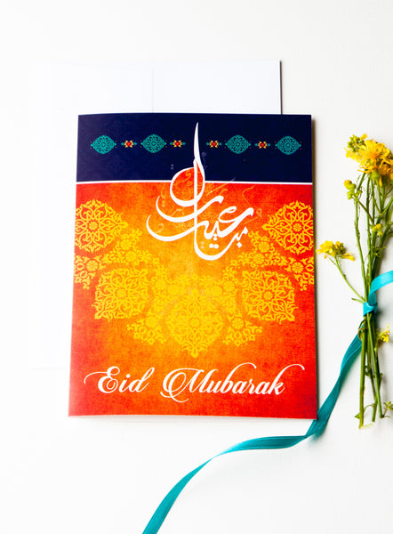 Eid Mubarak Greeting Card for Muslim Holiday
