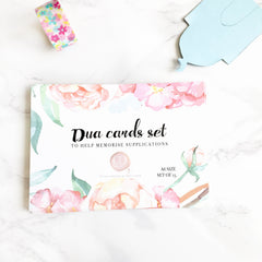 Daily Du’a Card set - Islamic prayer card set - Floral pattern