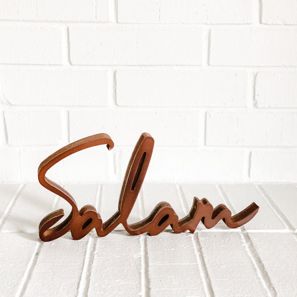 Wooden Salam sign - word art - Muslim Home Decor - WithASpin
