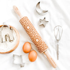 Engraved Rolling Pin with Islamic Geometric Pattern