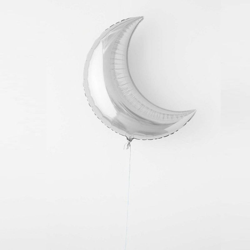 Large Crescent Mylar Balloons - Silver